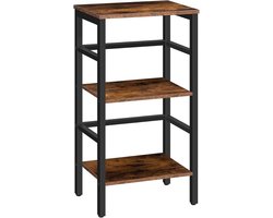 Goodivery® - Platenspeler Kast - Platenspeler Meubel - Lp Kast - Vinyl Kast - Ladderplank - 3 Traps Boekenkast - Multifunctionele Opbergplank - 30x40x81cm - Vintage Bruinzwart
