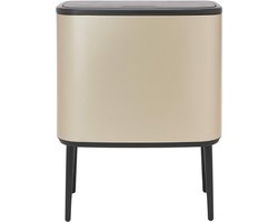 Goodivery® - Prullenbak op Pootjes - Touch Bin Prullenbak (36L) - 1 kunststof binnenemmer - metallic gold