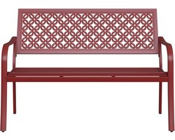 Goodivery ® Retro Stijl Metalen Tuinbank met Rugleuning en Armleuning voor 2-3 Personen
