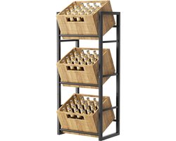 Goodivery ® Robuust Metalen Drankenkrat Rek voor Woonkamer, Slaapkamer, Keuken en Wijnkelder