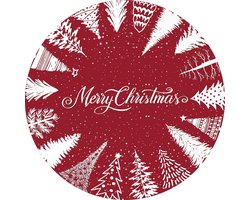 Goodivery® Rond vloerkleed met kerstmotief en antislip voor sfeervolle entree