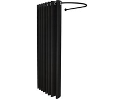 Goodivery ® Ruime Verplaatsbare Kleedkamer met Zwarte Gordijn en U-vormige Rail voor Kledingzaken