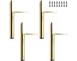 Goodivery ® Set van 4 Vervangende Meubelpoten, Gouden Metalen, 15 cm Zwart Meubelpoten, DIY Meubelpoten, Tafelpoten, Kastpoten voor Bank/Salontafel/TV-Kast/Bed en Andere Meubels