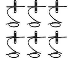 Goodivery ® Set van 6 Muur Gemonteerde Wijnrekken - Metalen Wijnfles Houder met Schroeven