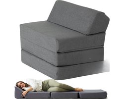 Goodivery ® - Slaapstoel - opvouwbare stoel met slaapfunctie - slaapbank slaapstoel - 2L x 0.7W x 0.14 cm - Donkergrijs