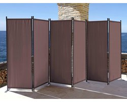 Goodivery ® Stijlvolle 6-delige Inklapbare Balkonscherm en Ruimteverdeler in Taupe voor Privacy