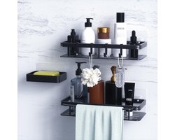 Goodivery ® Stijlvolle en Praktische Badkamer Organizer Set voor Muurbevestiging met Veelzijdige Opbergmogelijkheden