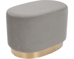 Goodivery ® Stijlvolle Fluwelen Poef in Diverse Kleuren en Maten met Gouden Rand voor Woonkamer, Slaapkamer of Kleedkamer