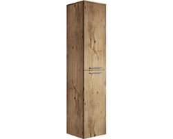 Goodivery ® Stijlvolle Hoge Badkamerkast 160 cm in Eiken Kastanje voor Optimaal Opbergen