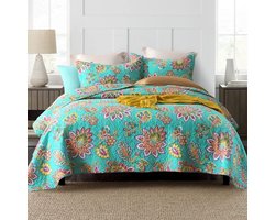 Goodivery ® Stijlvolle Katoenen Bedsprei Set met Vintage Bohemian Patchwork Ontwerp - King Size