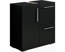 Goodivery ® Stijlvolle Zwarte Badkamermeubelset met Wastafel Onderkast