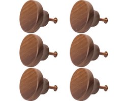 Goodivery ® Stijlvolle Zwarte Walnoot Houten Meubelknoppen Set van 6 voor Diverse Meubels