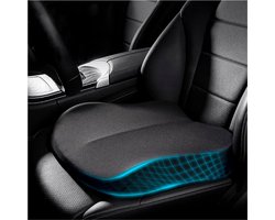 Goodivery ® - Stoelverhoger Voor Auto - Coxis Zitkussen voor Automobilisten - Ergonomisch Comfortabel Visco-Elastisch Schuim Zitkussen voor in de Auto - Volwassenen Bureaustoel - Gamingstoel