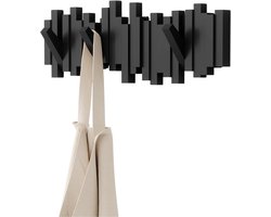 Goodivery® - Stokken wandkapstok met 5 haken - Zwart