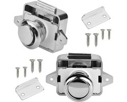 Goodivery ® Taste Catch Lock 15-18 mm meubelslot, meubelslot, meubelgreep, 2 stuks, drukknop-slot, camper, meubelslot, metalen vergrendeling, laden, drukslot, meubelsluiting voor kast
