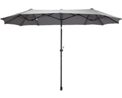 Goodivery® - Terras Parasol Voor Appartement - Met Zwengel 300 X 150 CM - Antraciet - XL Tuinparaplu Met Scharnierend Gewricht - Zonbescherming UV 50+ Voor Balkon Patio Tuin Grote Verstelbare Schuine Hoek