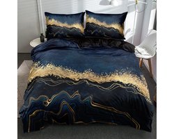 Goodivery ® Tijdloos en Elegant Beddengoed met 3D Marmer Design in Goudtinten