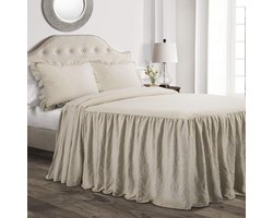 Goodivery ® Tijdloze Elegante 3-Delige Bedsprei Set met Ruches voor Slaapkamerstijl