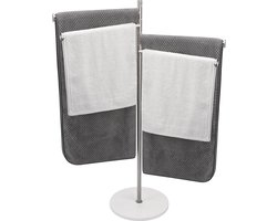 Goodivery ® Tijdloze Vrijstaande Handdoekhouder met Marmeren Basis en Roterende Armen voor Stabiele Ondersteuning 99,5cm