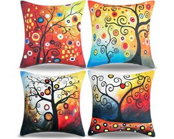 Goodivery ® Unieke Decoratieve Zomer Kussenhoezen met Boom des Levens Motief 40 x 40 cm