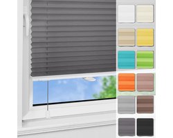 Goodivery ® Verduisterende Plissé Gordijnen Zonder Boren 50 x 100 cm Antraciet