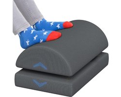 Goodivery® - Voetsteun Bureau - Voetsteun - Voetbankje - Voetensteun Onder het Bureau, Ergonomisch Voetsteunkussen met Schuim van Hoge Dichtheid voor een Betere Houding - 40x20x10cm - Zwart