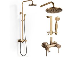 Goodivery ® Volledig Verstelbaar Retro Douche Systeem met Antiek Koperen Afwerking voor Bad en Douche