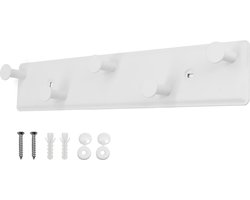 Goodivery ® Wandkapstok met 5 Haken voor Slaapkamer en Badkamer, Eenvoudige Installatie, Witte Afwerking