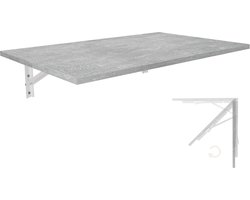 Goodivery - Wandklaptafel - Inklapbare Tafel - wandtafel - wandbureau - klaptafel wandmontage - ‎50x80x19 - Betonlook