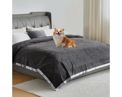 Goodivery ® Waterdichte Beschermdeken voor Mensen en Huisdieren, 230 x 230 cm, Donkergrijs & Lichtgrijs
