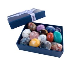 Goodli Edelstenen Set 14 Stuks in Bewaardoos - Natuurstenen en Chakra Stenen voor Meditatie en Decoratie - Meerkleurig