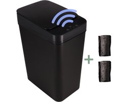Goodly® mini prullenbak - badkamer prullenbak - sensor prullenbak - wc prullenbak - tafel vuilbakje - tafelprullenbakken - vuilbak - Incl. 40 zakjes - prullenbak 12l - zwart