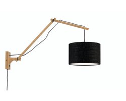 Good&Mojo Bamboe LED Wandlamp Andes | 1X E27 Max 40W | Black