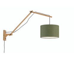 Good&Mojo Bamboe LED Wandlamp Andes | 1X E27 Max 40W | Green Forest