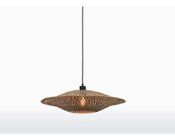 GOOD&MOJO Hanglamp Bali - Bamboe/Zwart - Ø60cm - Scandinavisch,Bohemian - Hanglampen Eetkamer, Slaapkamer, Woonkamer