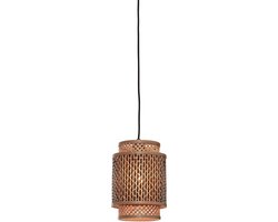 GOOD&MOJO Hanglamp Bhutan - Bamboe/Zwart - Ø18x25cm - - Hanglampen Eetkamer, Slaapkamer, Woonkamer