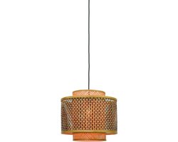 GOOD&MOJO Hanglamp Bhutan - Bamboe/Zwart - Ø40cm - Scandinavisch,Bohemian - Hanglampen Eetkamer, Slaapkamer, Woonkamer