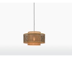 GOOD&MOJO Hanglamp Bhutan - Bamboe/Zwart - Ø50cm - Scandinavisch,Bohemian - Hanglampen Eetkamer, Slaapkamer, Woonkamer