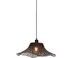 GOOD&MOJO Hanglamp Ibiza - Bamboe Zwart - 50x50x15cm - Bohemian - Hanglampen Eetkamer, Slaapkamer, Woonkamer