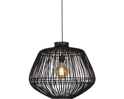 GOOD&MOJO Hanglamp Madagascar - Rotan Zwart - Ø60cm - Scandinavisch,Bohemian - Hanglampen Eetkamer, Slaapkamer, Woonkamer