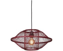 GOOD&MOJO Hanglamp Maui - Bordeaux - Ø50cm - Bohemian - Hanglampen Eetkamer, Slaapkamer, Woonkamer