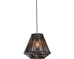 GOOD&MOJO Hanglamp Merapi - Bamboe Zwart - 30x30x30cm - Modern - Hanglampen Eetkamer, Slaapkamer, Woonkamer