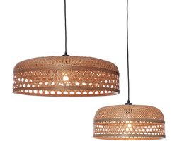 GOOD&MOJO Hanglamp Ubud - Bamboe - Ø60+Ø40cm - Modern - Hanglampen Eetkamer, Slaapkamer, Woonkamer