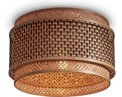 GOOD&MOJO Plafonniere Bhutan - Bamboe/Zwart - Ø40cm - Bohemian