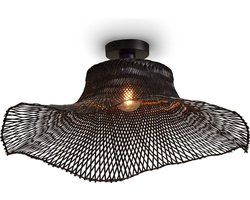GOOD&MOJO Plafonniere Ibiza - Bamboe Zwart - 65x65x20cm - Bohemian
