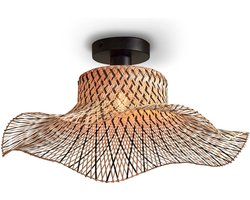 GOOD&MOJO Plafonniere Ibiza - Bamboe/Zwart - 50x50x15cm - Bohemian