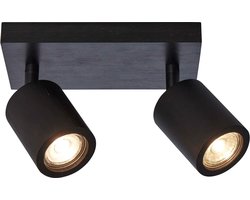 GOOD&MOJO Plafonniere Java - Bamboe Zwart - 22x12x13cm -