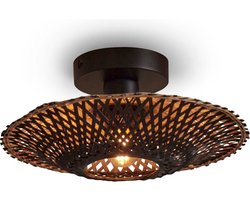 GOOD&MOJO Plafonniere Kalimantan - Bamboe Zwart - Ø30cm - Modern