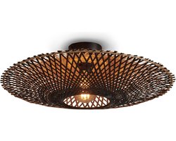 GOOD&MOJO Plafonniere Kalimantan - Bamboe Zwart - Ø60cm - Modern