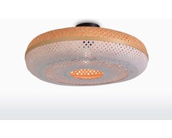 GOOD&MOJO Plafonniere Palawan - Bamboe/Wit - Ø60cm - Scandinavisch,Bohemian